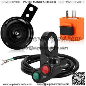 Motorcycle Handlebar Turn Signal Horn Switch, 12V Universal Turn Signal Switch with Flasher Relay and Horn, Replacement Headlight Switch