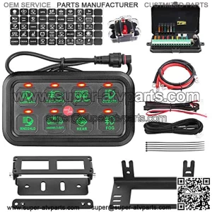 Panel de interruptores de 8 marchas, caja de control de circuito de piezas AKD, universal, para Jeep, interruptor de cable, panel t??ctil de bot??n de encendido y apagado para camioneta, ATV, UTV, cami??
