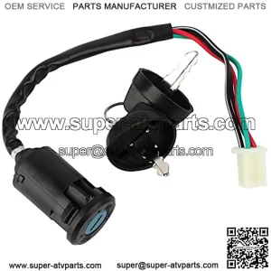 Llave de interruptor de encendido con 4 cables con tapas para motocicleta, interruptor de arranque de 4 pines para scooter de 50 cc, 70 cc, 90 cc, 110 cc 125 cc ATV Dirt Bike Off-Road Moto TAOTAO SUNL