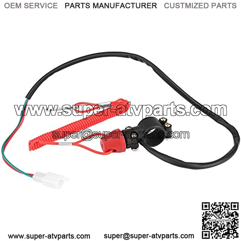 22mm 7/8"Motorcycle Boat Outboard Engine Kill Stop Switch W/Tether Lanyard Cord