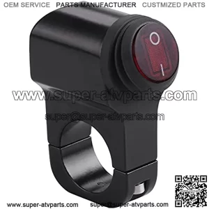 12V Motorcycle Handlebar Headlight Button Switch CNC Aluminum Alloy Waterproof On/Off Fog spot Light Switch Fit Motorcycles,Motorbike,Scooter,ATV (Fits 7/8" Handlebars 22mm)