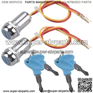 2 Pack 2 Wires Ignition Switch Key Starter Switch with 4 Keys ?On-Off for Electric Scooter ATV Moped Go Kart