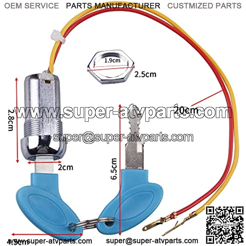 2 Pack 2 Wires Ignition Switch Key Starter Switch with 4 Keys ?On-Off for Electric Scooter ATV Moped Go Kart - Image 4
