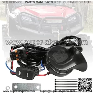 UTV Horn Kit, SUNPIE 12V Horn With Button Rocker Switch Compatible with Polaris RZR,Ranger,Honda Pioneer Talon, Can Am Maverick X3, Yamaha , Arctic Cat Wildcat, Teryx 4