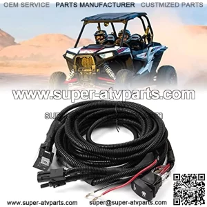 ATV UTV Fan Override Switch Kit with Relay LED Rocker Switch, Engine Cooling Wiring Accessories Compatible with Polaris RZR Ranger / Can Am X3 Maverick Defender Commander