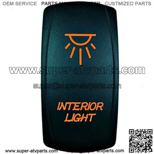 5 Pin Laser Automotive Rocker Switches On/Off LED Light 12V 20A - Interior Accessories for Car, Truck, UTV, ATV, Utility and Off-Road Vehicles (Interior Lights, Orange)