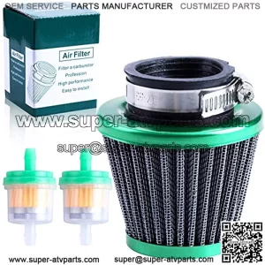 38mm Green Air Filter With Two 5mm Gas Fuel Filter For GY6 50cc Moped Scooter 110cc 125cc Dirt Pit Bike Apollo 150cc 200cc Motorcycle ATV Quad