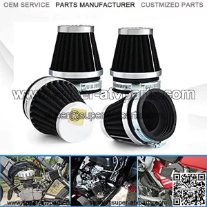 Motorcycle Air Filter 4pcs Universal Air Pod Filters for Honda Yamaha Suzuki Kawasaki ATV Scooter (60mm),5% coupon applied at checkout,with coupon