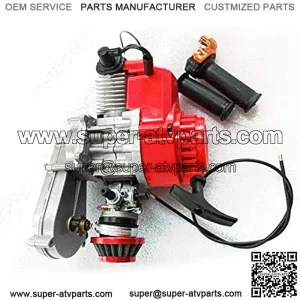 2-stroke Engine, TBVECHI 49CC Motor 2Stroke Engine Air Filter 14mm Carburettor For Pocket/Mini Dirt Bike