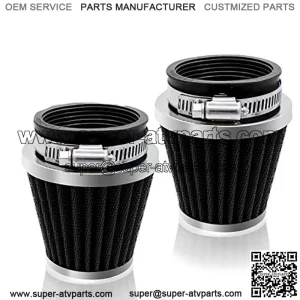 AR4-F01 Motorcycle ATV Pocket Pit Dirt Bike Air Intake Filter Pod Cleaner Replacement for Honda Yamaha Suzuki Kawasaki 48 49 50 mm (Pack of 2)