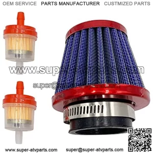 Air Filter 38mm with Two Gas Fuel Filter 5mm for Chinese GY6 50c 139QMB Motorcycle Scooter Moped 50cc 110cc 125cc SDG SSR Dirt Pit Bike (Red-38mm)