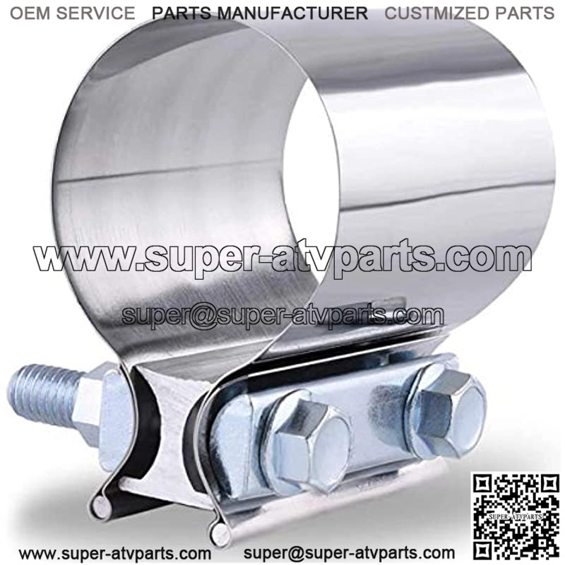 2.0 Inch Butt Joint Exhaust Clamp Band Coupler Sleeve Stainless Steel