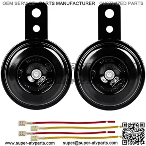 Universal Motorcycle Electric Horns Auto Horns Loud kit 12V 1.5A 105db Waterproof Round Loud Horn Speakers 2pcs