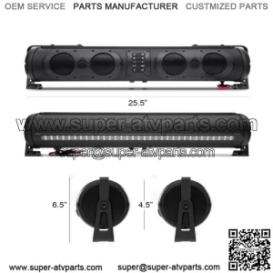 Sound Bar 26" LED Bluetooth 12V Remote GOLF CART BOAT ATV SXS Speaker