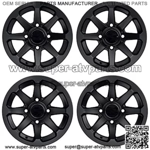 RT102 4pc 14in ATV Wheels 4x110 Rims | 14x7 | 5+2 Offset | For ATV UTV with IRS (Independent Rear Suspension), Compatible with Honda Kawasaki Yamaha Suzuki 4/110