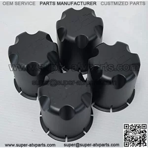 Golf Cart Wheel Rim 'SS' Matt Black Center Caps for Golf Cart UTV ATV(Set of 4)