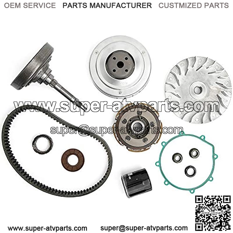 Wet Clutch Kit,Housing/Primary Clutch Sheave/Sheave Fixed/Shoe/Nut/Bearing/oil Filter/Gasket/Seal/Belt for HiSUN UTV 400,MASSIMO,SUPERMACH,Q link,YS400,UTV400 MSU400 - Image 2