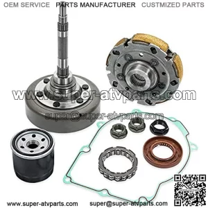 Clutch Kits Assembly with Clutch one way bearing,filter,Drum, housing compatible with HISUN UTV 500/700, ATV 500/700 HS700,MSU500, MASSIMO Bennche Coleman Powersports Qlink Supermach