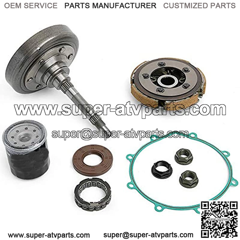Wet Clutch Kit for HiSUN 400 UTV, Massimo, Supermach, Q link, YS400, UTV400, MSU400, Clutch Cover Housing + Clutch Shoe + Nuts + Bearing + Oil Filter + Gasket + Seal