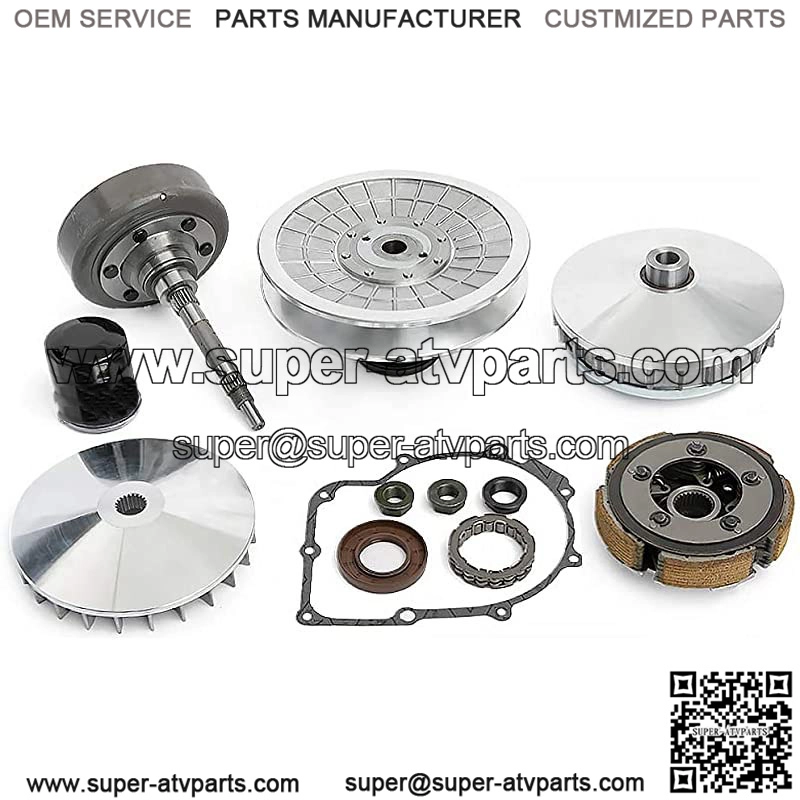 Wet Clutch Kit for Hisun 500 700 All Models, for Massimo and More ATV UTV 500cc 700cc, Primary & Secondary Clutch/Clutch Shaft/Shoe Carrier/Bearing/Gasket/Nuts/Seal/Filter