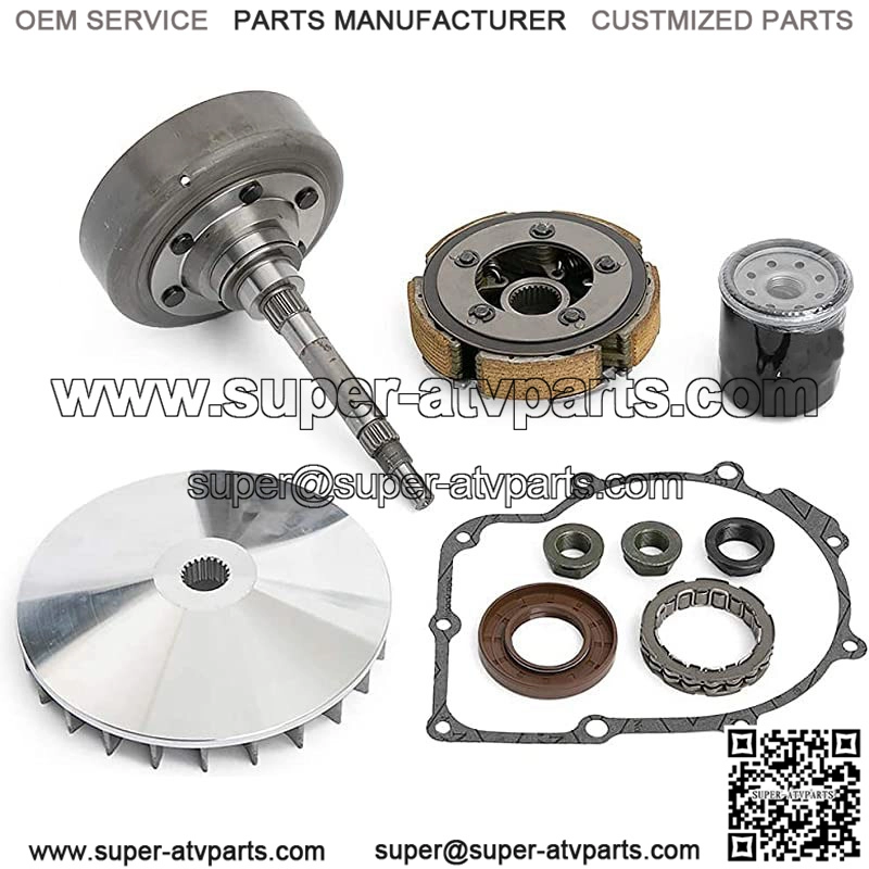 Wet Clutch Kit for Hisun ATV UTV 500 700, for Massimo, for Supermach and More ATV UTV 500cc 700cc, Primary Clutch/Clutch Cover Housing/Shoe Carrier/Bearing/Gasket/Nuts/Oil Seal/Oil Filter