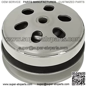 Rear Clutch Assembly with Driven Pulley & Clutch Bell for GY6 125CC 150CC 157QMJ 152QMI 4-Stroke Engine, 19 Spline, Scooter ATV Go Kart