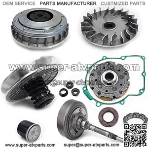 ATV UTV Clutch Primary Fixed Sheave/Primary Dry Clutch CVT Sheave Assy/Secondary Driven Clutch CVT Pulley/Housing/Pad Shoe/Bearing/Gasket/Flange Nut/Oil Seal/Oil Filter for Hisun UTV 500 700 In