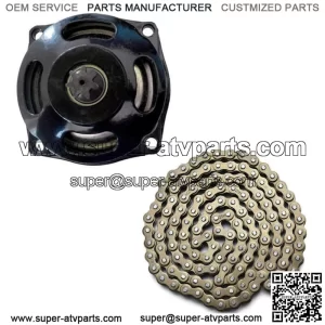 7T 25H Gear box Clutch Drum Bell +Chain for 47cc 49cc 2 Stroke Mini Pocket Bike