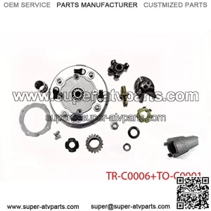 17T Teeth Semi Automatic Clutch Assembly with Accessories + Clutch Hub Spanner Tool for 50cc 70cc 90cc 110cc 125cc 135cc ATV Quad Go Kart Dirt Bike Taotao SUNL Roketa Kazuma JCL NST