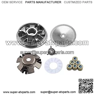 Complete Variator Kit Fit for GY6 49cc 50cc Chinese Scooter ATV Moped Go Kart Front Clutch Drive Wheel with Roller Weights 139QMB Engines
