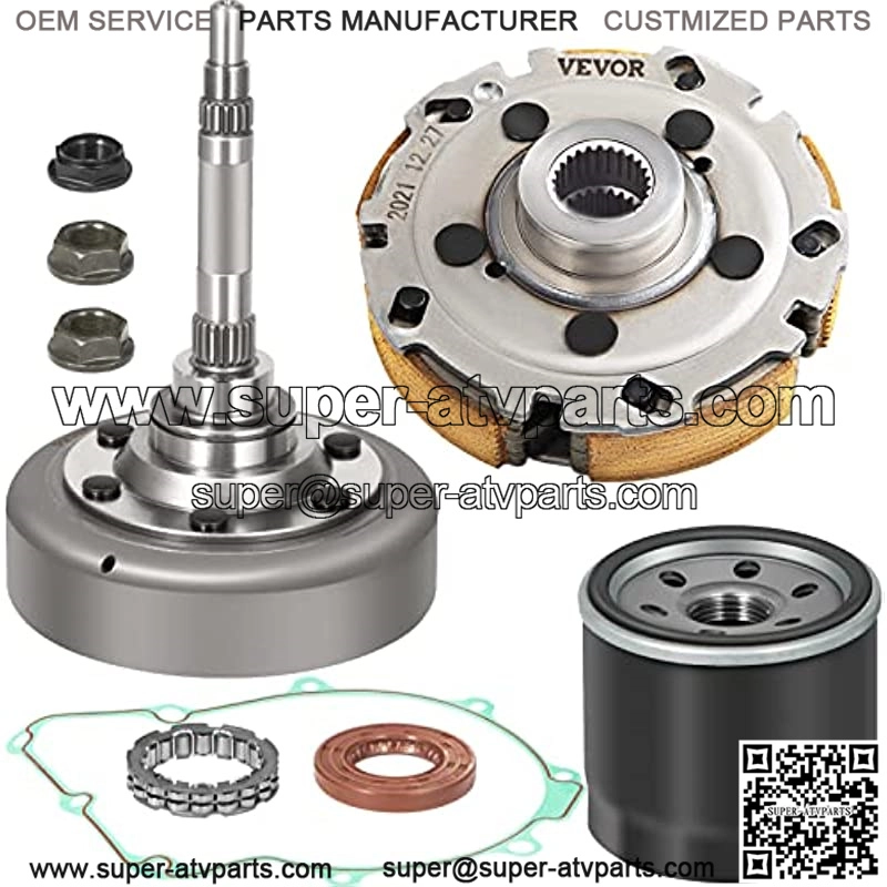 Wet Clutch Kit UTV ATV Wet Clutch Shoe Kit Wet Clutch Housing Kit, Compatible With UTV ATV 500, Including Necessary Accessories