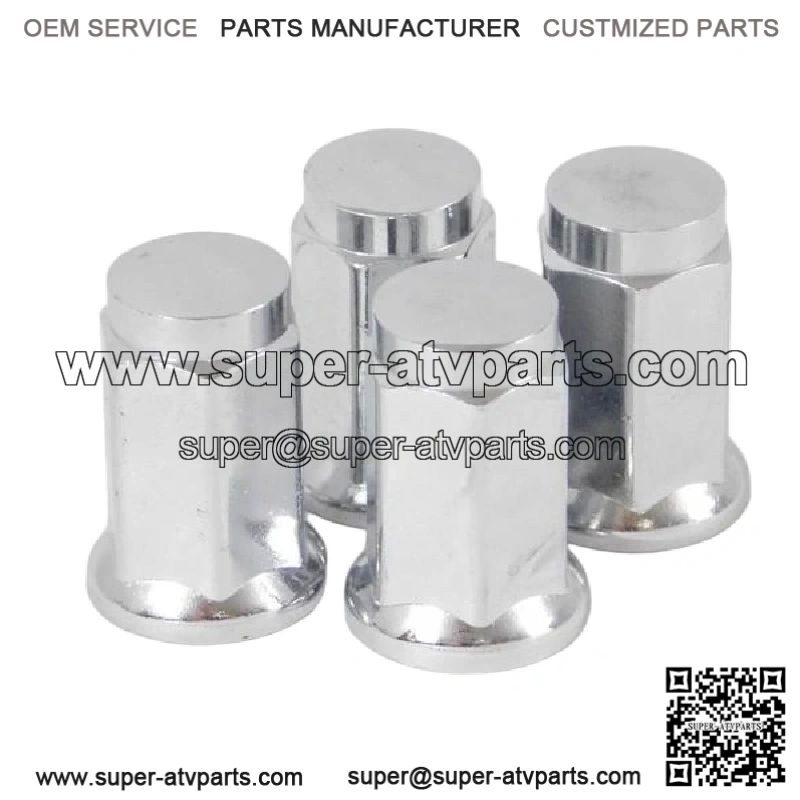 4 pack of NEW ITP Chrome Flat Base 10mm x 1.25 Lug Nut Parts ATV & UTV 10x1.25 - Image 2