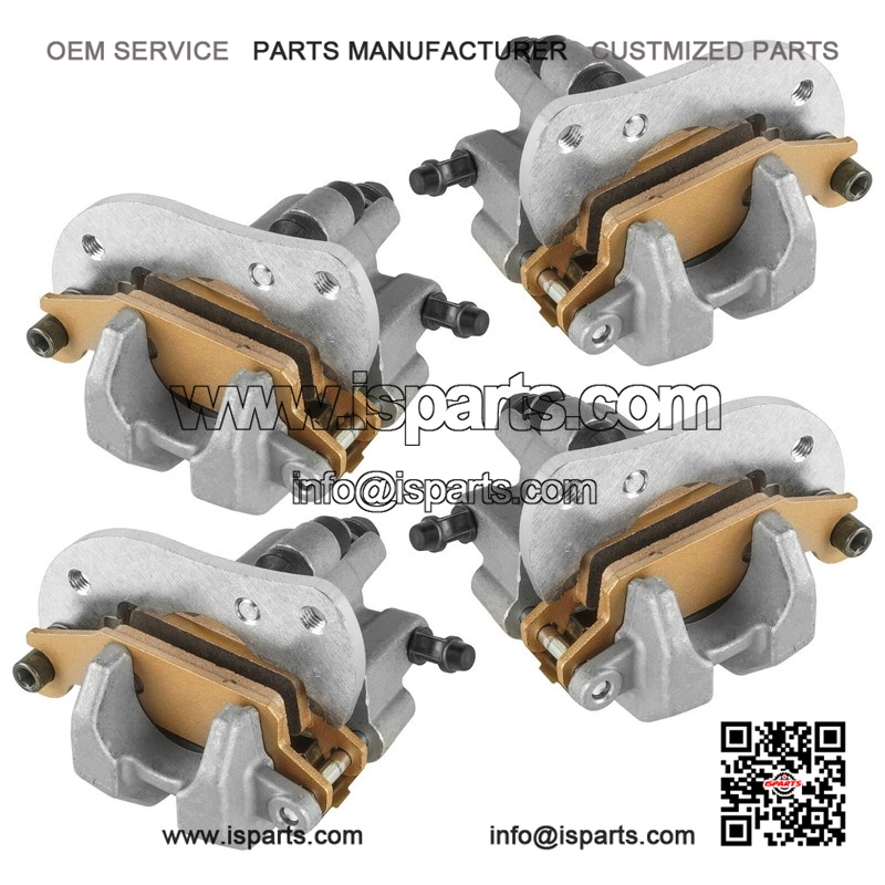 Front & Rear Left & Right Brake Calipers with Pads for Yamaha Grizzly 700 YFM700 2007-2026