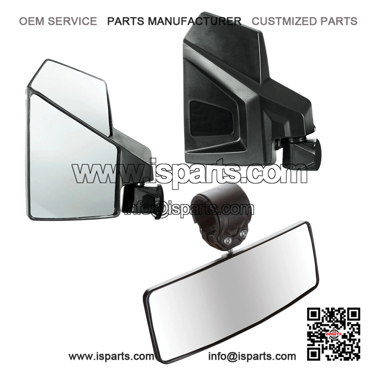 Side and Rearview Mirror Combo Kit for Polaris Ranger