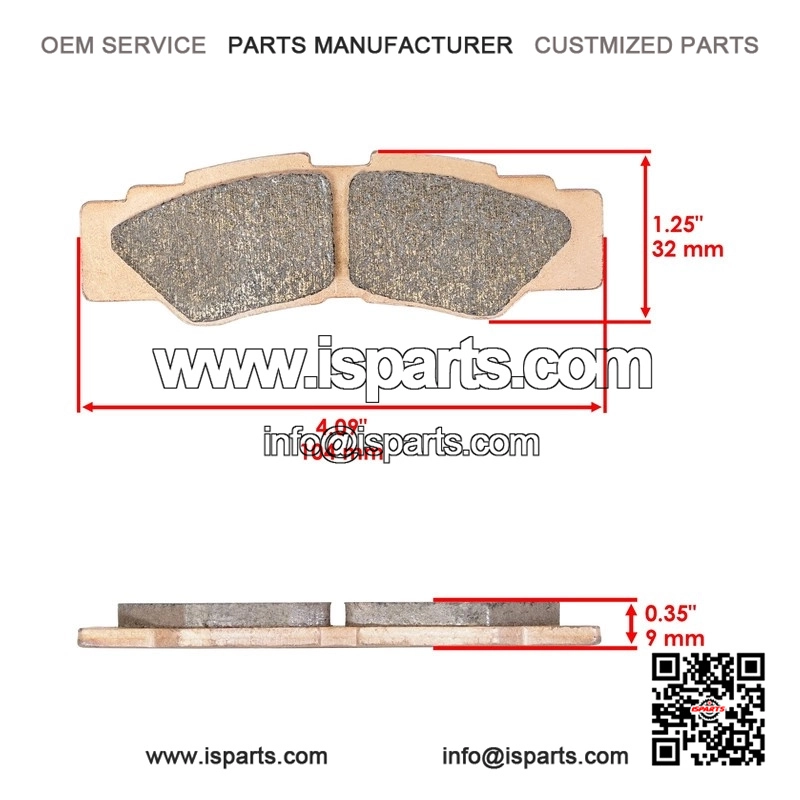 Sintered Rear Brake Pads for Yamaha Wolverine YXE10 Rmax 2 XTR (2023-2024) - Image 2