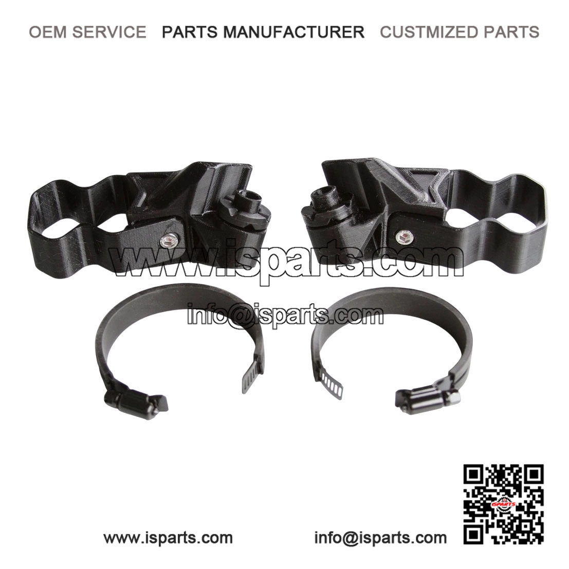 UTV Side Mirror Adapter Kit for Profiled and Round Tube Roll Cages on Polaris Ranger