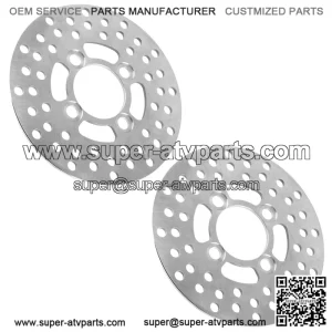 For Yamaha Raptor 700 YFM700R YFM700 R 2006-2012 2 Front Brake Disc Rotor Pad