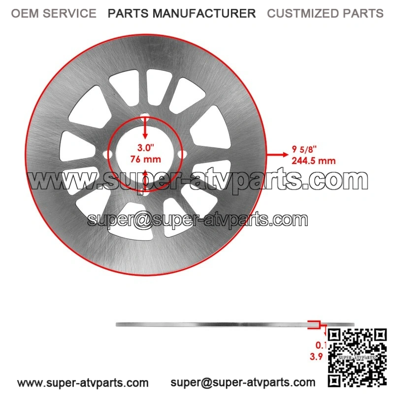 For Yamaha Raptor 700 YFM700R 2006 2007 2008 Front Rear Brake Disc Rotor With Pads - Image 2