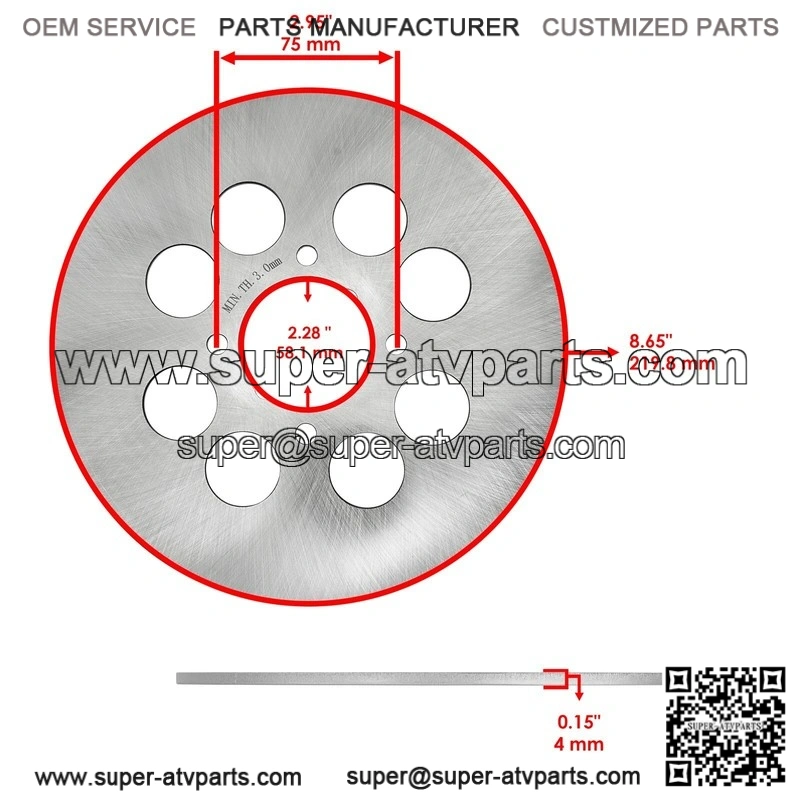 Fits Yamaha Warrior 350 YFM350X 1990-2004 Rear Brake Disc Rotor With Caliper - Image 2