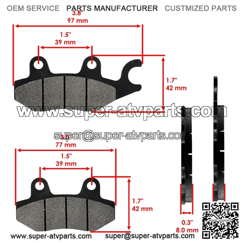 For Yamaha YXE70 YXE85 Wolverine X2 X4 XTR 16-25 Rear Brake Discs and Brake Pads - Image 3