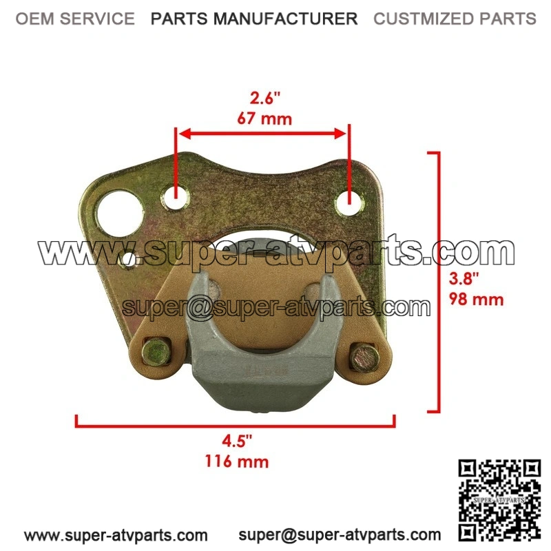 For Polaris Ranger 400 HO 2011 Front Left and Right Brake Caliper and Disc - Image 3