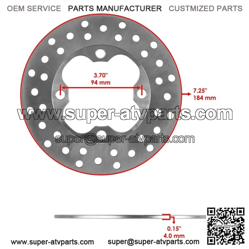 Fits Honda Rancher 420 TRX420FPE 4x4 ES 2009-13 2 Front Brake Disc Rotor With Pads - Image 2