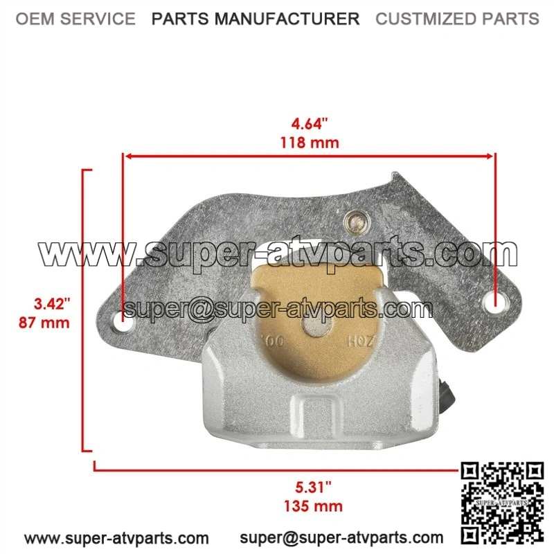 For Honda FourTrax Rancher TRX420FA 2014-2026 Front Brake Caliper With Disc and Studs - Image 3