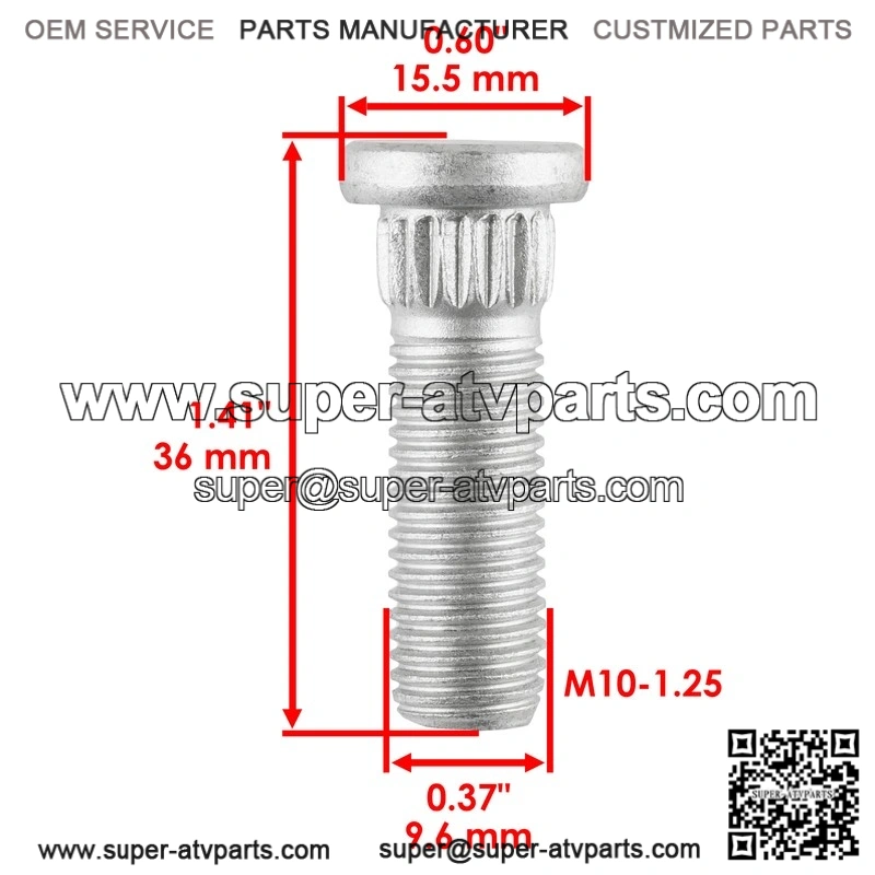 Can-AM 250300055 211300020 250300020 250300034 4 Front Rear Wheel Stud - Image 2