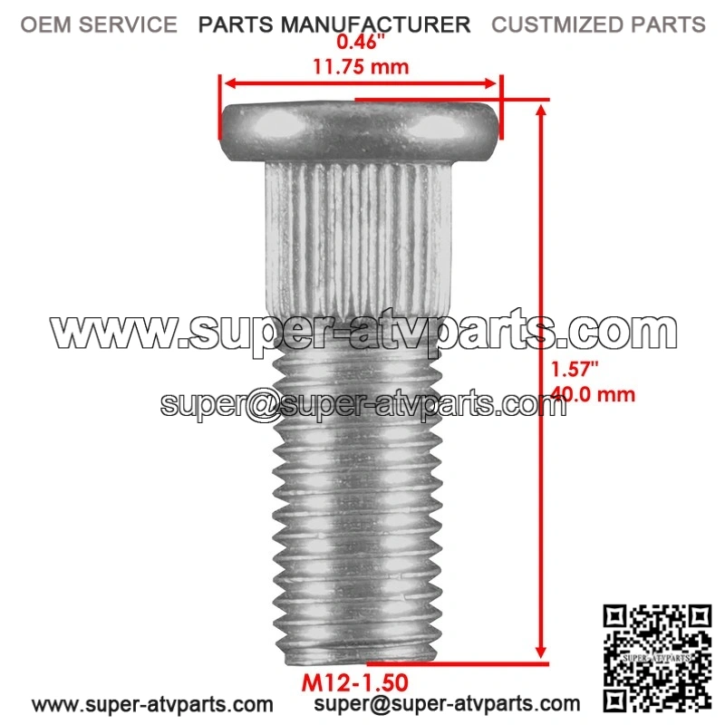 Polaris 7519753 , 7519128 8 Front or Rear Hub Stud - Image 2