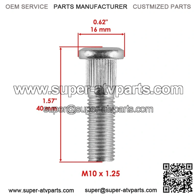 Honda Rancher 420 TRX420TE1 TRX420TM1 2014-25 QTY 8 Front Wheel Hub Stud Bolt - Image 2