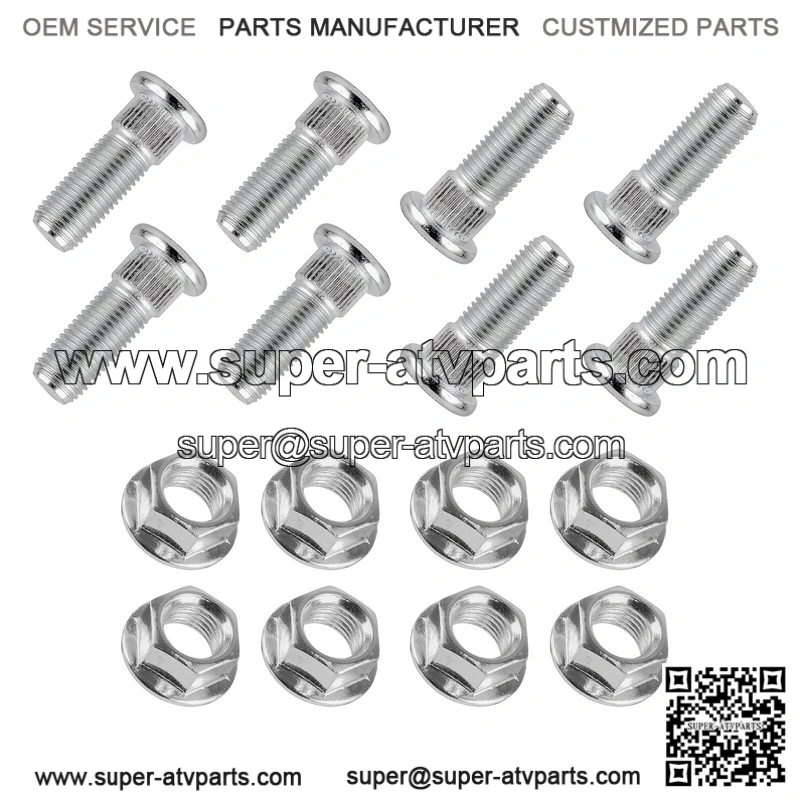 Polaris Magnum 325 2x4 4x4 2000-2001 3/8" 8x Front Rear Studs & Flange Nuts