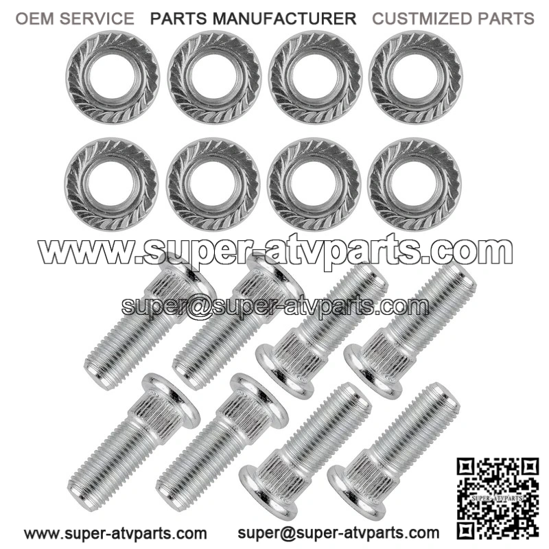 Polaris Magnum 325 2x4 4x4 2000-2001 3/8" 8x Front Rear Studs & Flange Nuts - Image 4
