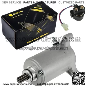 Starter Motor and Relay Solenoid for Yamaha Warrior 350 YFM350 (1987-2004)