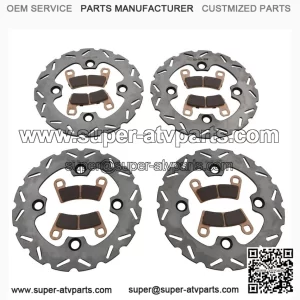 Riptide Front & Rear Brake Rotors and Pads Kit for 2015-2017 Polaris RZR 900 Razor